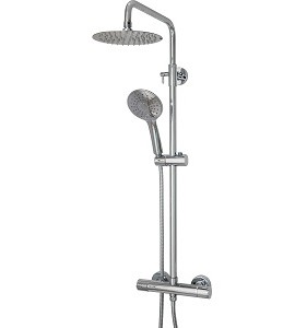 SPEY SERIES 2 THERMO SHOWER VALVE & ROUND HEAD WITH FIXED RAIL KIT