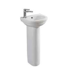 SKARA 360 CLOAKROOM BASIN & PEDESTAL