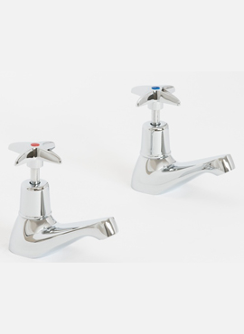 SKARA CROSS TOP BATH PILLAR TAPS
