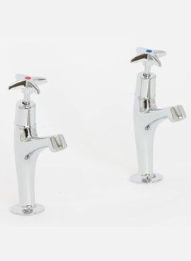 SKARA CROSS TOP SINK PILLAR TAPS