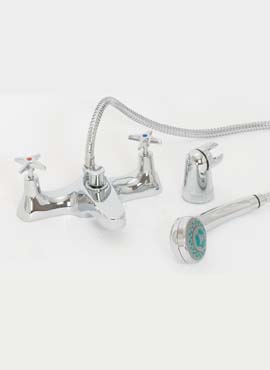 SKARA CROSS TOP DECK BATH SHOWER MIXER & SHOWER KIT