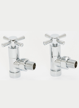 ASP CROSS HEAD TOWEL WARMER RADIATOR VALVE - ANGLED