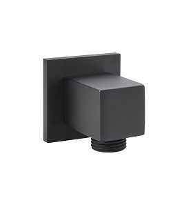 SQUARE SHOWER WALL OUTLET - BLACK FINISH