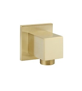 SQUARE SHOWER WALL OUTLET - BRUSHED BRASS FINISH