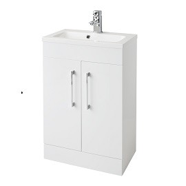 LOMOND 500 FLOOR STANDING SLIM 2-DOOR UNIT WITH BASIN