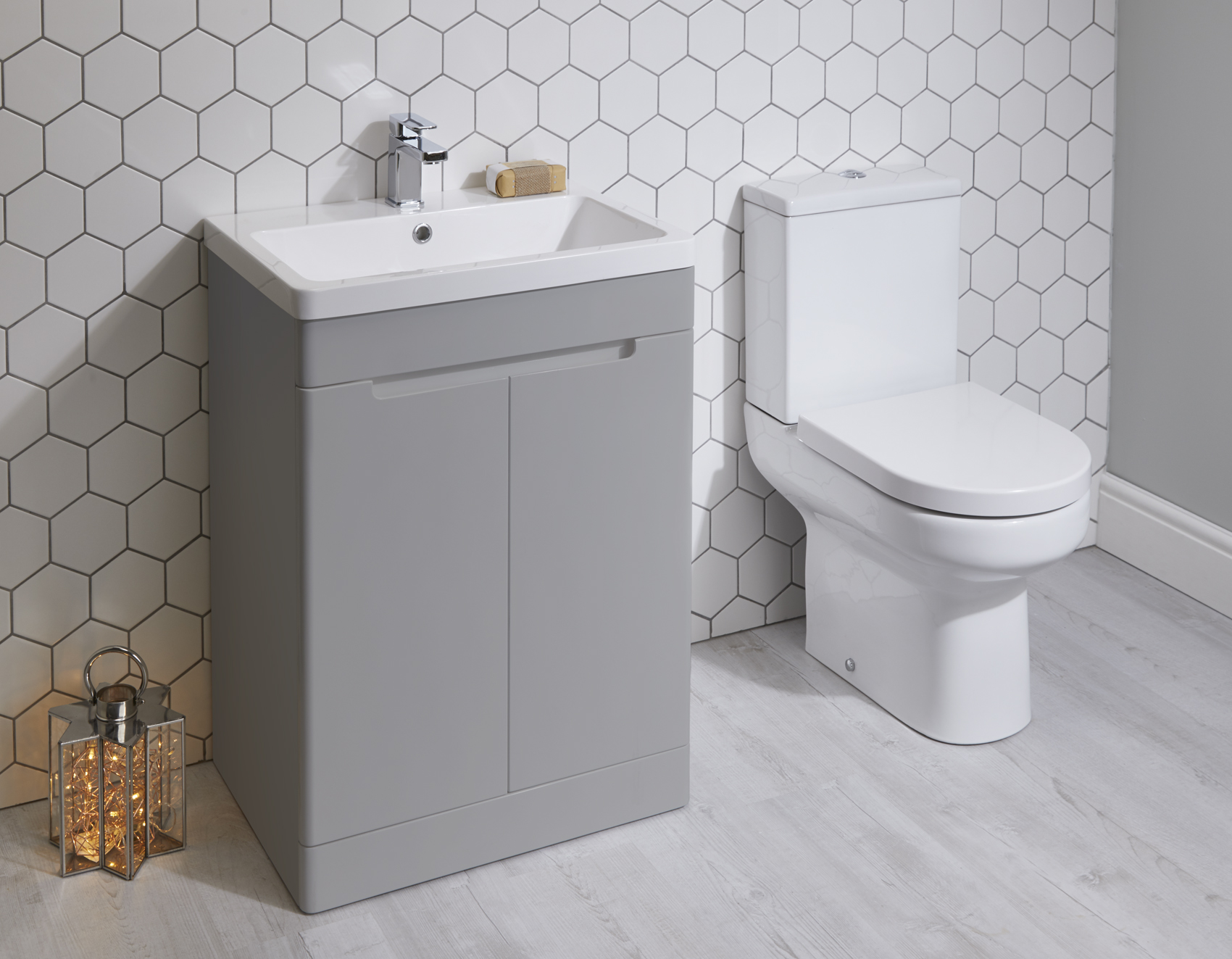 Horizon Graphite Grey 500mm Toilet Unit and Jubilee Short