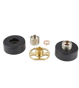 STAINLESS STEEL ROUND SHOWER FIXING BRACKETS - BLACK FINISH