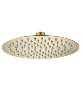 200mm SLIM METAL ROUND SHOWER HEAD - BRUSHED BRASS FINISH