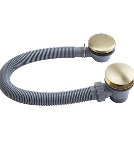 BRUSHED BRASS EASY CLEAN PUSH BUTTON BATH WASTE