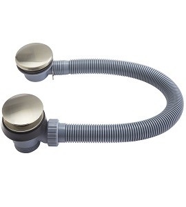 BRUSHED NICKEL EASY CLEAN PUSH BUTTON BATH WASTE