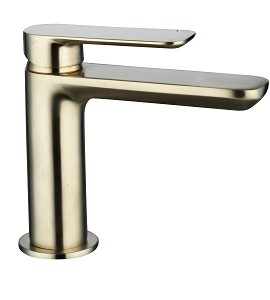 RONA BRUSHED BRASS MONO BASIN MIXER & PUSH WASTE
