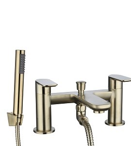 RONA BRUSHED BRASS BATH SHOWER MIXER AND KIT