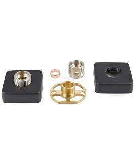 STAINLESS STEEL SQUARE SHOWER FIXING BRACKETS - BLACK FINISH