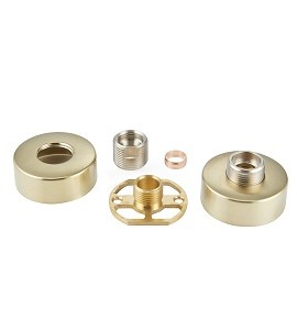 STAINLESS STEEL ROUND SHOWER FIXING BRACKETS - BRUSHED BRASS FINISH