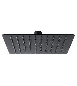 200mm SLIM METAL SQUARE SHOWER HEAD - BLACK FINISH