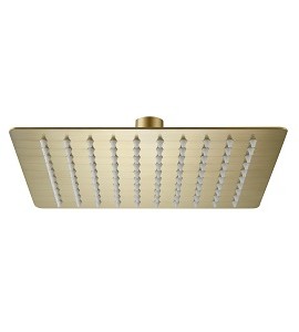 200mm SLIM METAL SQUARE SHOWER HEAD - BRUSHED BRASS FINISH