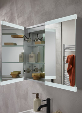 PORTREE 2 DOOR LED MIRROR CABINET WITH BLUETOOTH