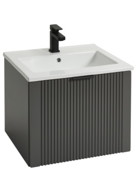 TYNDRUM 500mm WALL HUNG 1 DRAWER BASIN UNIT WITH CERAMIC BASIN