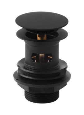 BLACK PUSH BUTTON BASIN WASTE SLOTTED