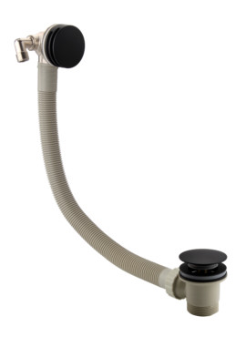 BLACK BATH COMBI FILLER (ROUND) CLICK WASTE & OVERFLOW