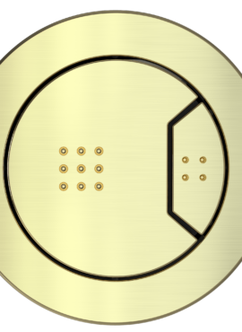WYE ROUND PNEUMATIC PUSH BUTTON BRUSHED BRASS
